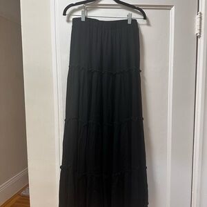 Princess Polly Black Tiered Maxi Skirt